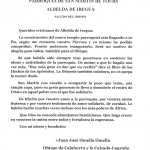 Carta del Obispo D. Juan José Omella Omella